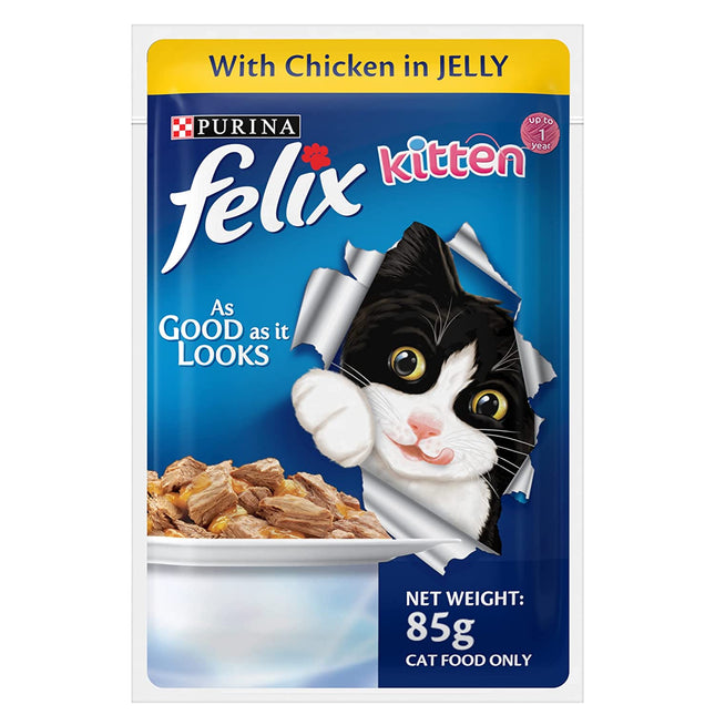 Felix Wet Food for Kittens Complete and Balanced Kitten Food Chicken Flavour