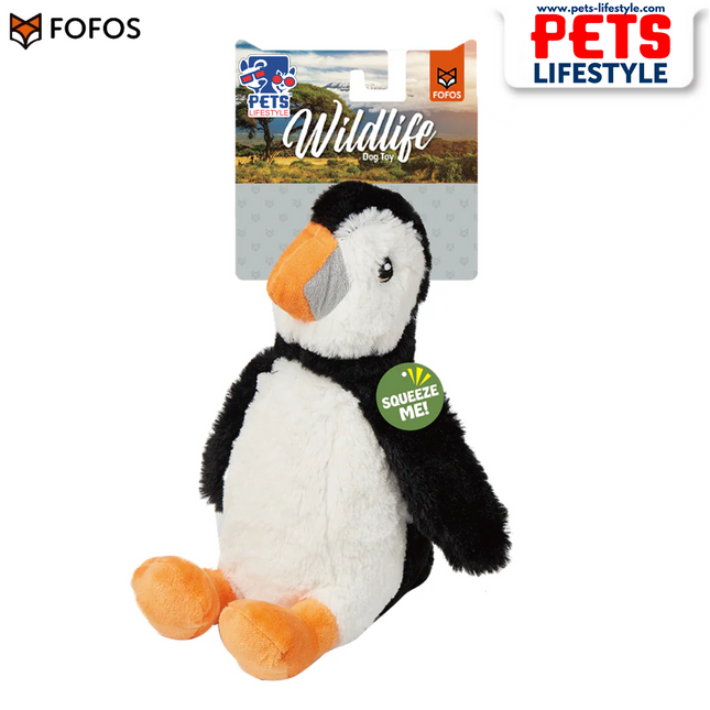 FOFOS Wildlife Plush Penguin – Soft Squeaky Toy for Dogs