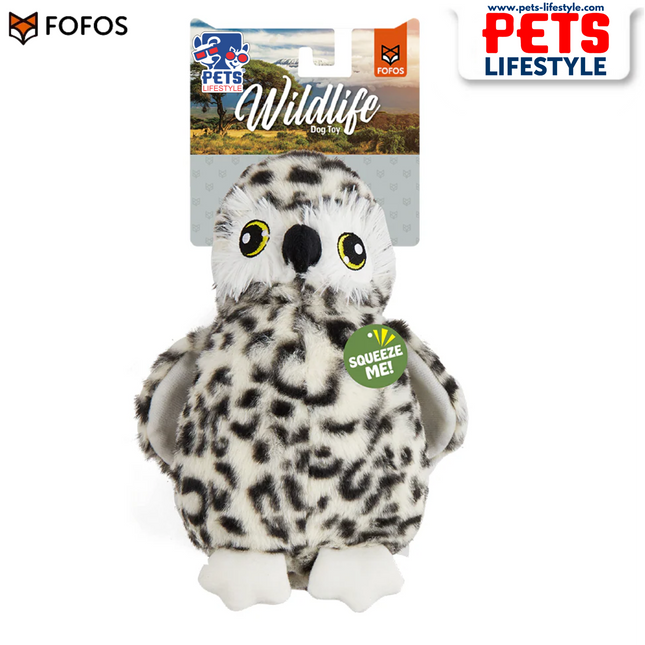 FOFOS Wildlife Plush Owl – Soft Plush Dog Toy with Squeaker