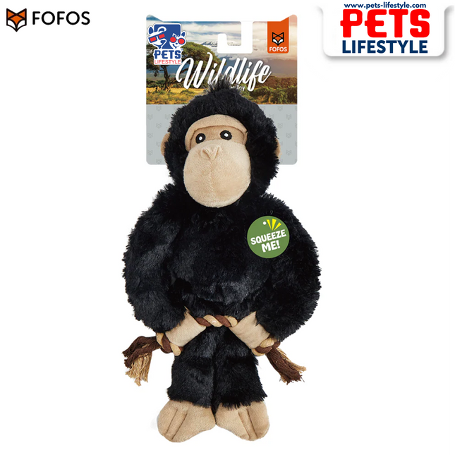 FOFOS Wildlife Plush Gorilla – Soft Squeaky Dog Toy