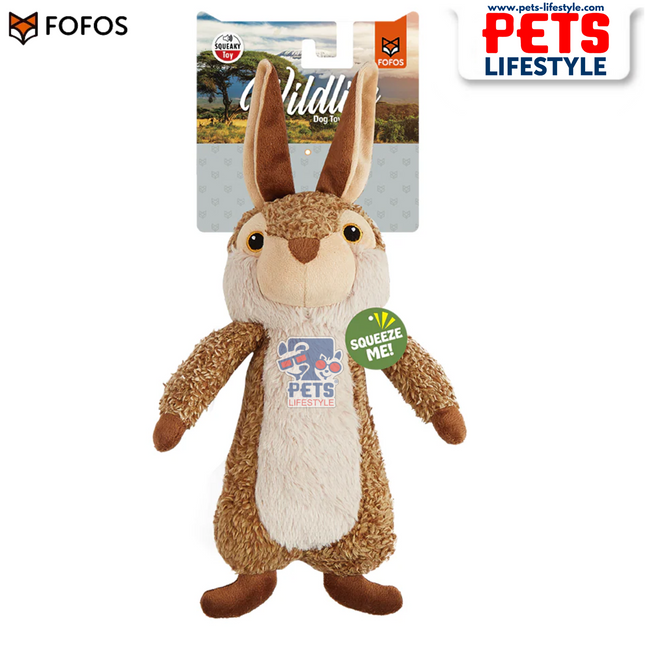 FOFOS Wildlife Plush Rabbit – Soft Squeaky Toy for Dogs
