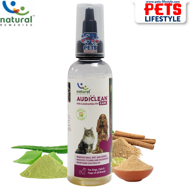 Natural Remedies Audiclean Clean and Healthy Ears for Dogs and Cats (90 ml)
