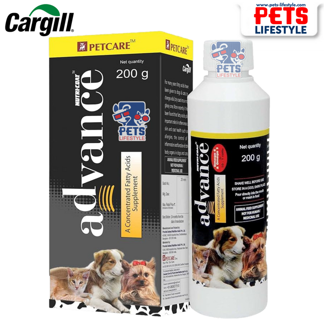 Petcare Nutricoat Advance Omega 3 + 6 Syrup for Dogs and Cats 200 ml
