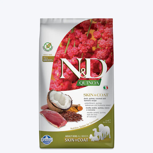 Farmina N&D Quinoa Duck Coconut & Turmeric Skin & Coat Grain Free All Breed Dog Dry Food