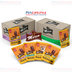 Marvo Wet Dog Food Collection with Chicken, Lamb and Chicken Liver Gravy Pouches for Adult Dogs
