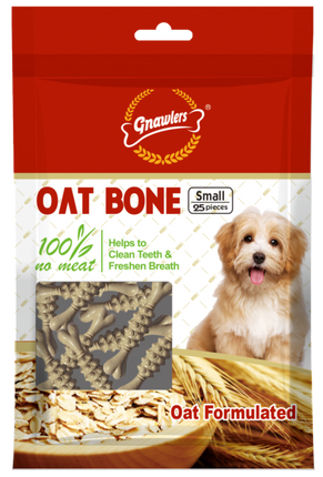 Gnawlers Oat Bone Dog Treat, 225 g (25 Pieces, Small) (Oat Bone
