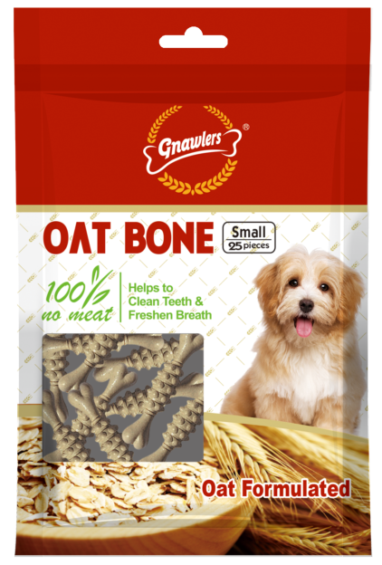 Gnawlers Oat Bone Dog Treat, 225 g (25 Pieces, Small) (Oat Bone