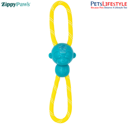 ZippyPaws ZippyTuff Monkey RopeTugz – Teal  Durable Climbing Rope Tug Dog Toy