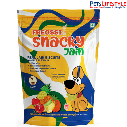 Freossi Snacky Jain Vegetarian Dog Biscuits - Vanilla Flavour 100% Pure veg