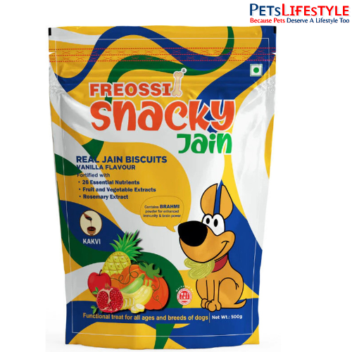 Freossi Snacky Jain Vegetarian Dog Biscuits - Vanilla Flavour 100% Pure veg