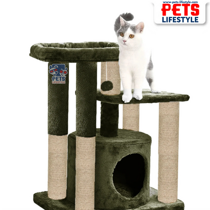 Canine Desk Condo Kitten Cat Tree - Hanging Ball