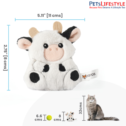 FOFOS floppy Crinkle Cat Toy Cow