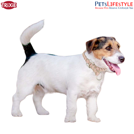 Trixie Cavo Semi-Choke Collar for Dogs | Strong Rope Training Collar with Chrome Chain | Comfortable No-Pull Control