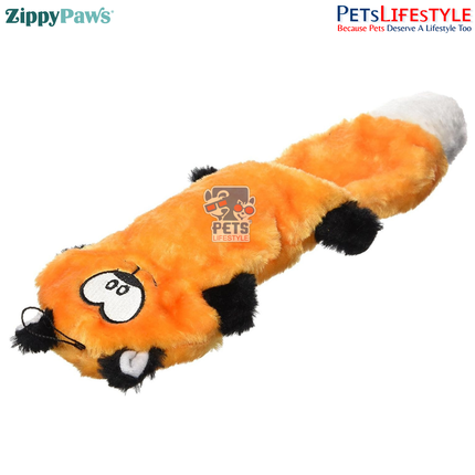 ZippyPaws Zingy – Fox – Tamale Plush Squeaker Dog Toy for the Foodie Pup