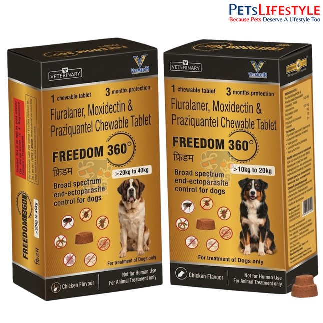 Freedom 360° Soft Chew Tablets for Dogs | Broad Spectrum Flea, Tick & Worm Protection