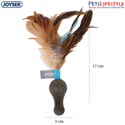 JOYSER Catnip DuoBall with Feather – Blue | Interactive Cat Toy