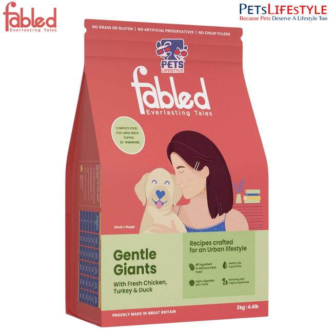 Fabled Eager to Meat Grain-Free Large Breed Puppy Food Fresh Chicken, Turkey & Duck Bone & Joint Support 3–18 Months