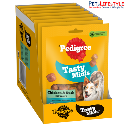 Pedigree Tasty Minis Cubes Adult Dog Treat – Chicken & Duck