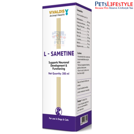 Vivaldis L-Sametine Syrup 200 ml for Dogs & Cats – Neurological, Behavioural & Cognitive Support