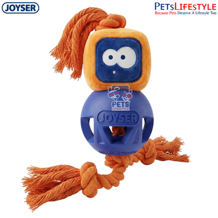 JOYSER Cageball Robot Interactive Dog Toy with Squeaker – Replaceable Plush Head (M/L)