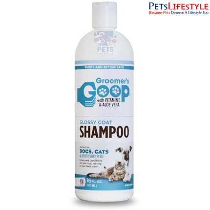 Groomer's Goop Glossy Coat Shampoo for Dogs & Cats – 473 ml