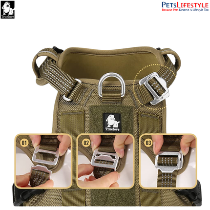 Truelove Escape Proof Dog Harness – Pool Blue – Double H-Design Safety Harness for Strong Dogs