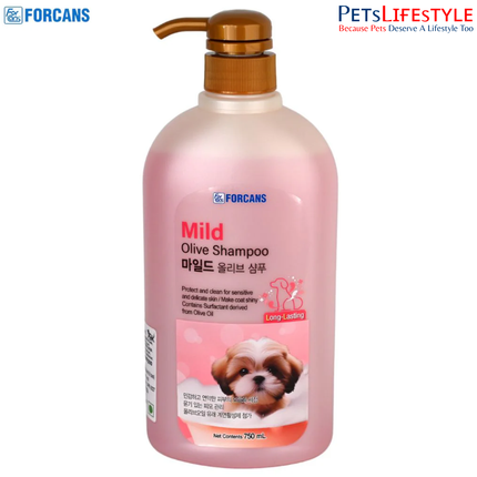 Forcans Mild Olive Shampoo for Dogs – Aloe Vera & Coconut Extract Gentle Puppy Shampoo