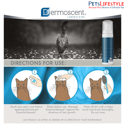 Savavet Dermoscent Essential Mousse Dry Shampoo for Cats – Rinse-Free Cleansing Foam (150 ml)
