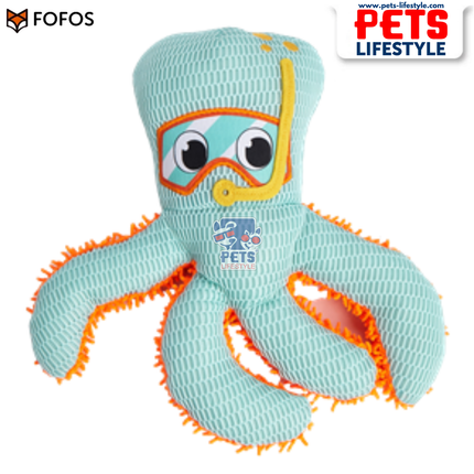 The FOFOS Summer Plush Octopus Dog Toy | Durable Oxford Nylon + Squeaker