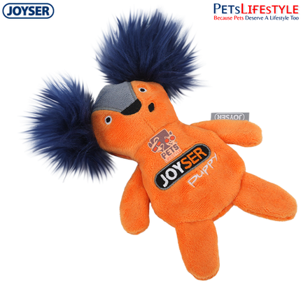 JOYSER Puppy Squirrel with Replaceable Squeaker Dog Toy – Orange (S/M)