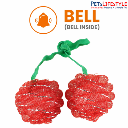 Fofos Fruity Netting Ball Cat Toy (Assorted) – Fruit-Themed Netting Ball with Bell Inside for Kittens & Cats