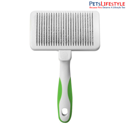 Andis Self-Cleaning Slicker Brush for Dogs & Cats – Lime Green