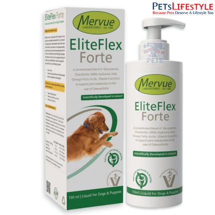 Mervue EliteFlex Forte for Dogs 150ml | Triple-Action Joint, Cartilage & Mobility Support Supplement
