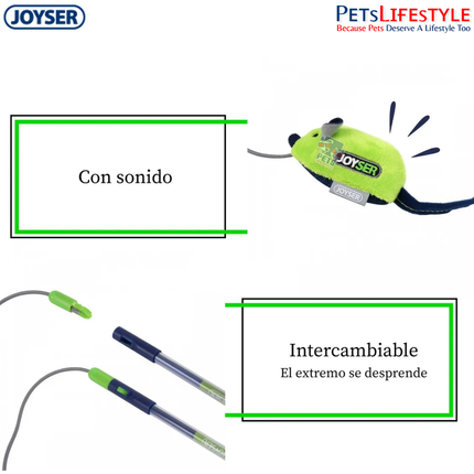 JOYSER Cat Teaser Wand Toy with Sound Chip Mouse – Blue