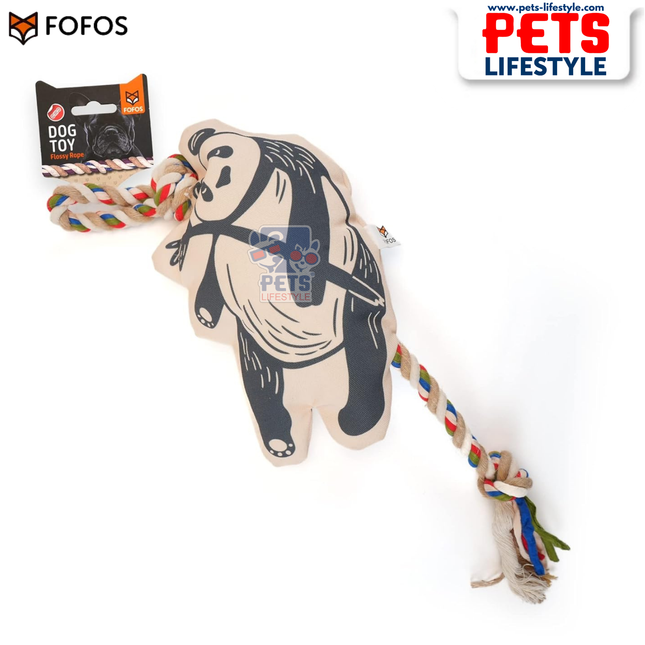 FOFOS Flossy Rope Toy with Panda for dogs.  – Rope Tug Moderate Chewer