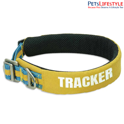 Petaholic Outdoor Tracker Series Dog Collar Plateau Mustard | Ultralight Reflective Adjustable Collar