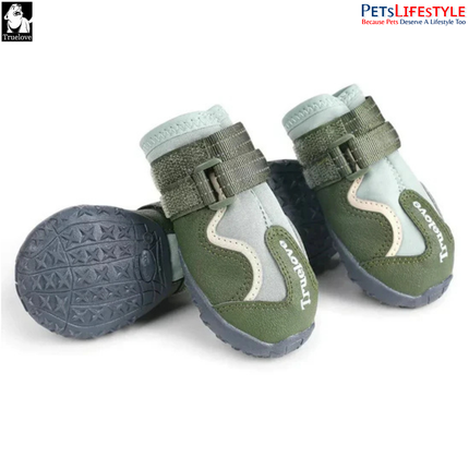 Truelove Pet Boots – Waterproof TPR Sole Dog Shoes ( 4 SHOES ) Outdoor Protection Boots