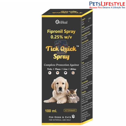 Oriheal Tick Quick Spray (Fipronil) for Dogs and Cats 100 ML