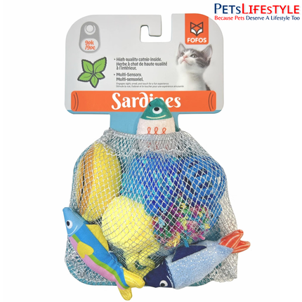 FOFOS Sardine Fish Cat Toy (Pack of 9) – Value Pack Catnip Fish for Kittens & Cats