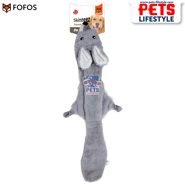 FOFOS Dog Toy Skinneez Rabbit Toy – Stuffing-Free Plush Toy with Dual Squeakers