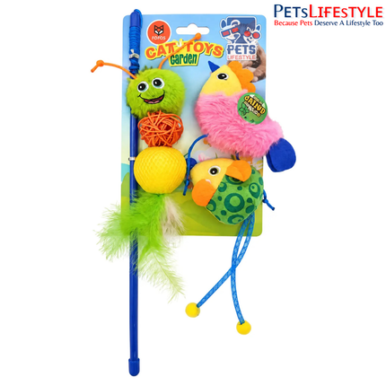 FOFOS Cat Toy- Bird,Mouse, Caterpillar with Wand