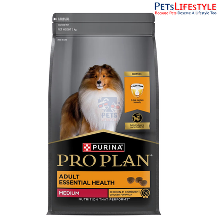 PURINA PRO PLAN Essential Health Medium Adult Dry Dog Food 1kg (Buy 1 Get 1 Free)