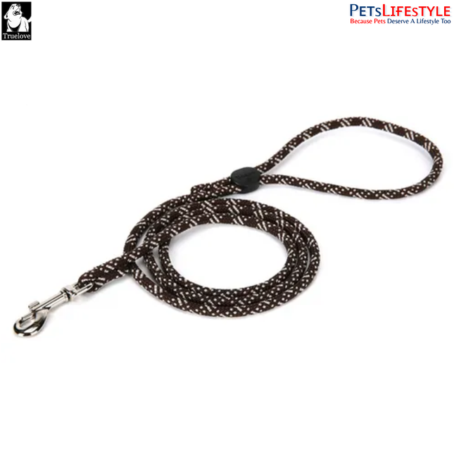 Truelove High Density Reflective Rope Webbing Leash for Dogs (Black)
