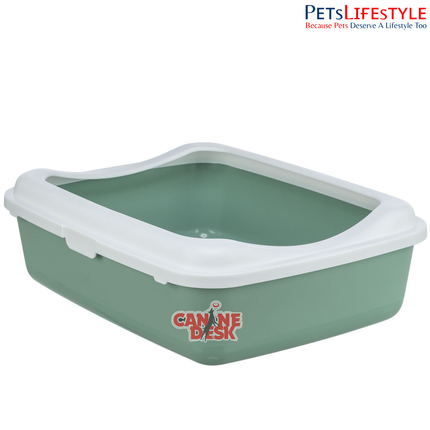 Trixie Classic Litter Tray with Rim – Durable Plastic Cat Litter Box for Cats and Kittens