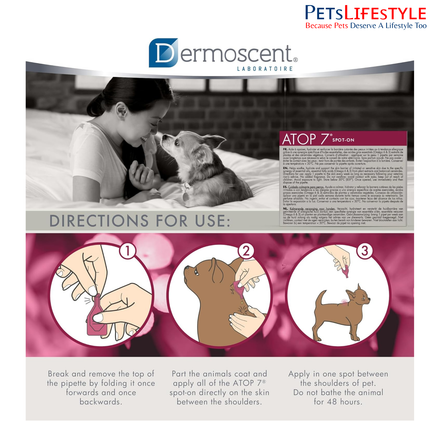 Savavet Dermoscent ATOP 7 Spot-On 0.6ml for Dogs & Puppies (0–10kg) (0.6ml x 4 Pipette)
