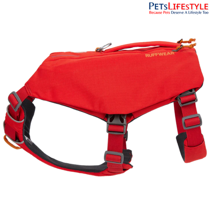 Ruffwear Switchbak™ Dog Harness Red Sumac | Padded Harness with Zippered Storage Pockets