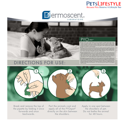 Savavet Dermoscent Pyospot Purifying Spot On for Dogs Between 0 to 10kg (0.6ml x 4 Pipette)