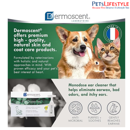Dermoscent PYOclean Oto Ear Cleanser for Dogs, Cats & Small Mammals (10 x 5 ml Monodoses)