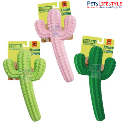 FOFOS Dog Chew Toy Cactus – Textured Rubber Chew Toy for Dogs | Assorted Colours