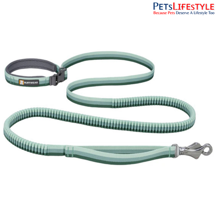 Ruffwear Roamer River Rock Green Dog Leash | Adjustable Hands-Free Stretch Running Leash for Dogs
